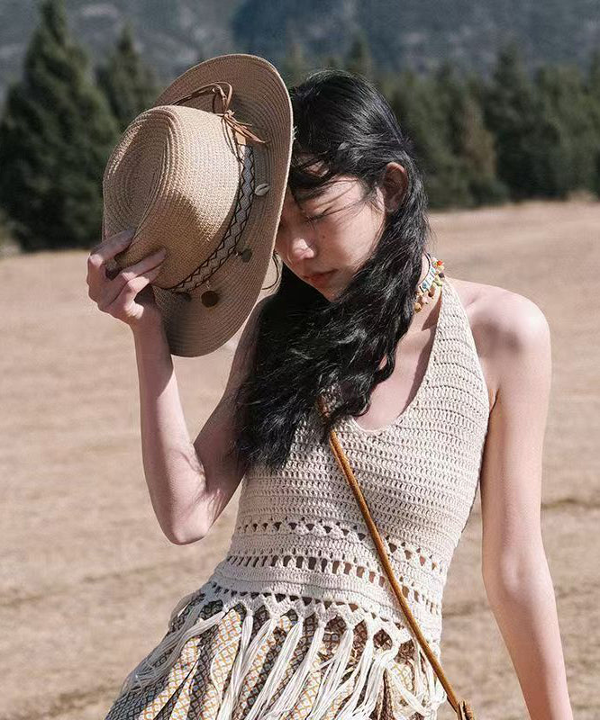 Bohemian Style Holiday Straw Woven Beach Cowboy Hat