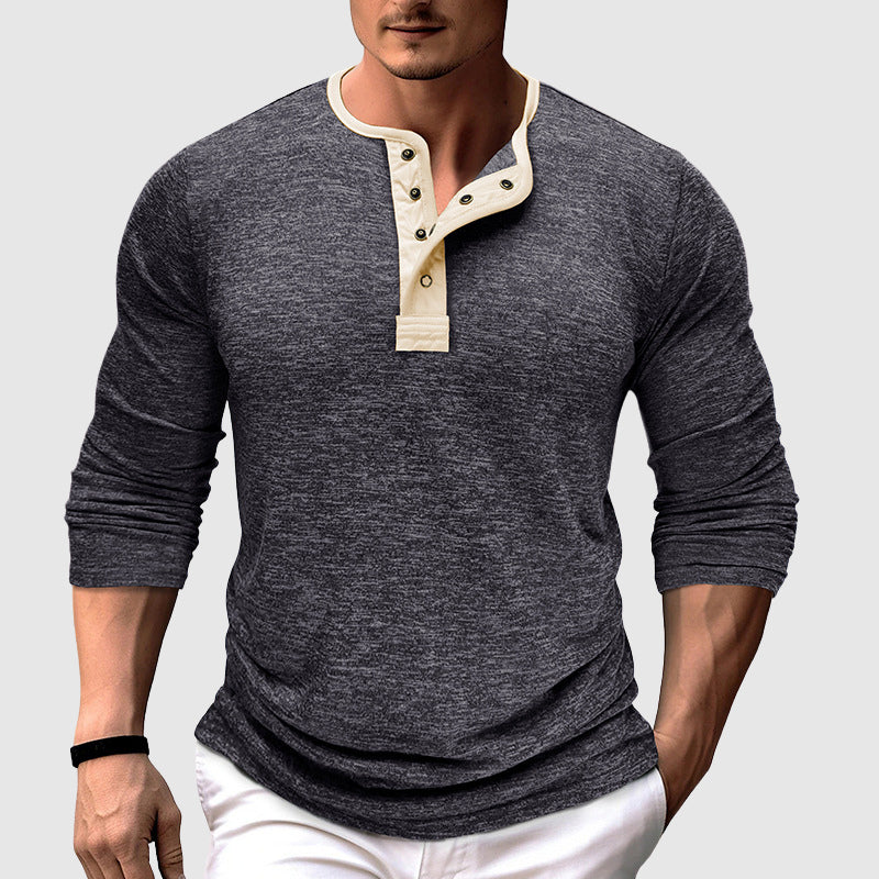 Men's two-tone long sleeve shirt