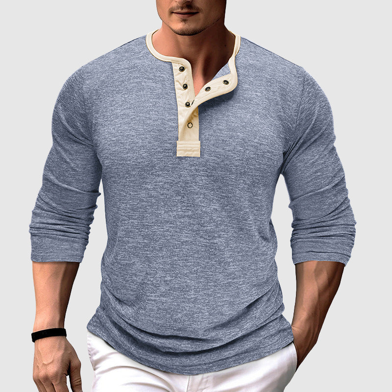 Men's two-tone long sleeve shirt