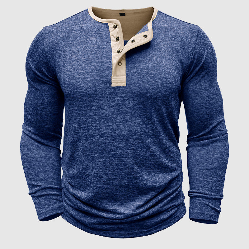 Men's two-tone long sleeve shirt