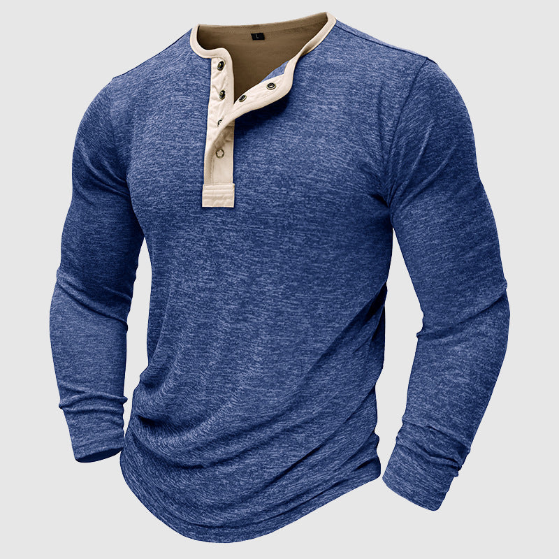 Men's two-tone long sleeve shirt