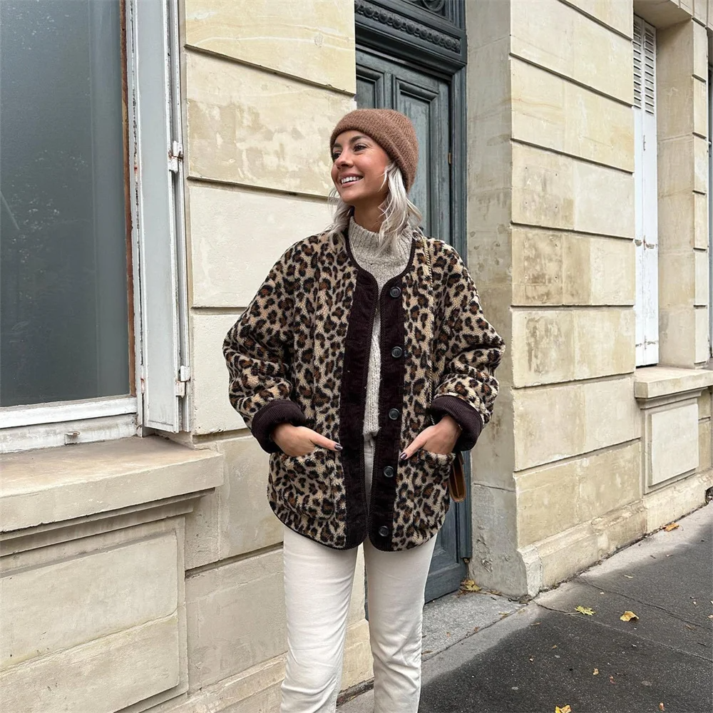 Tanzi - Cardigan with leopard print