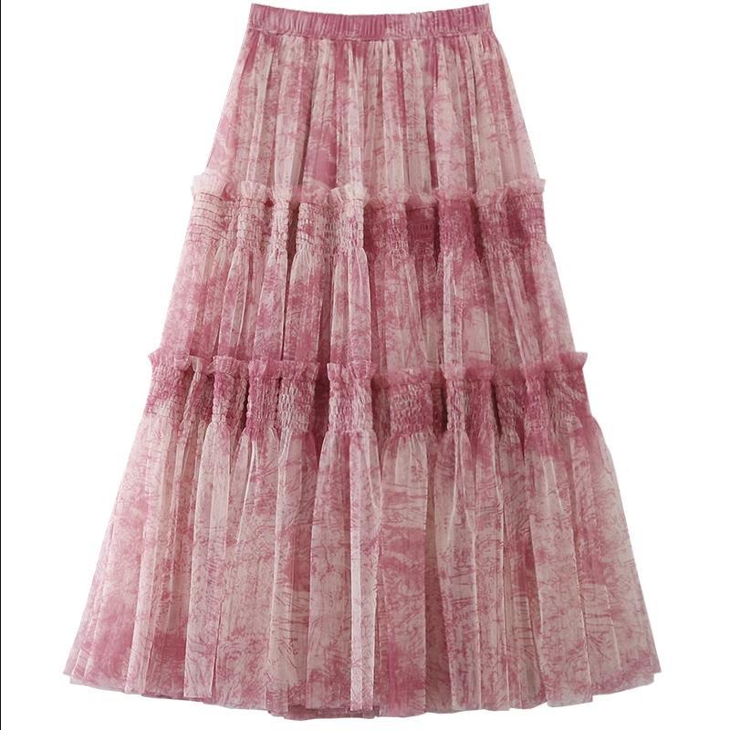 Modern Ink Print Skirt Elasticated Waist Sewing Thread