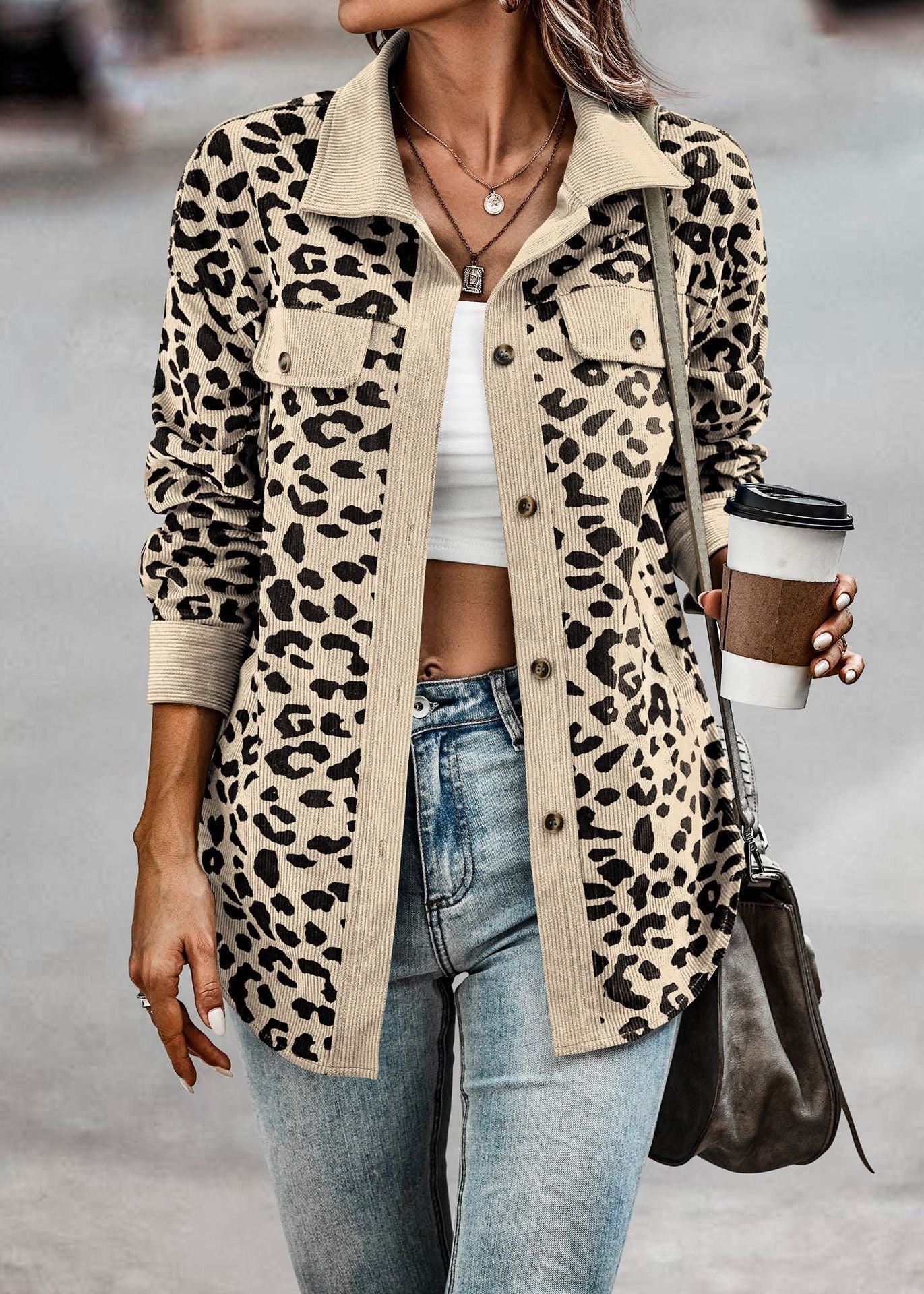 Khrystalline - Leopard print shirt jacket