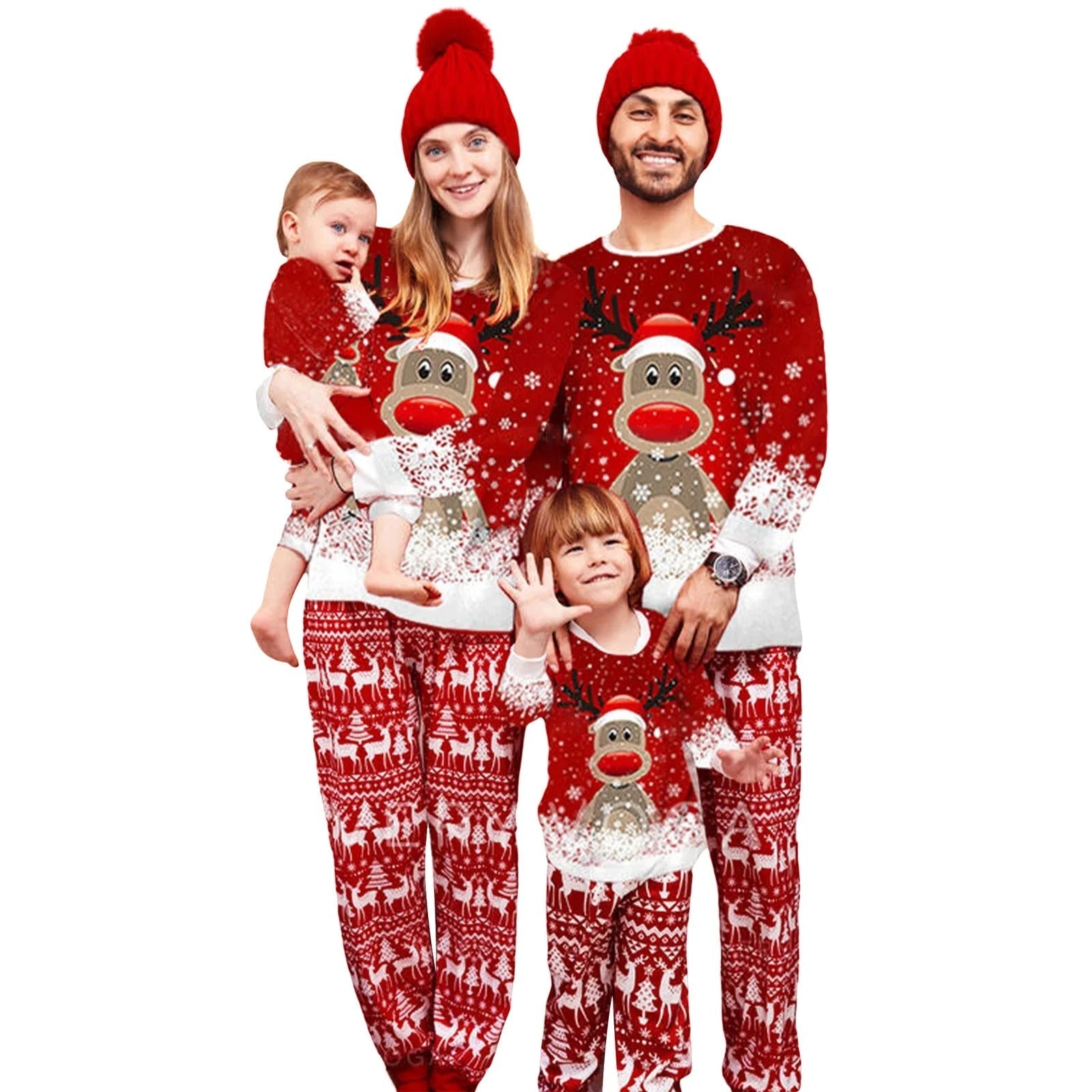 SyncStyle - Snowflake Matching Family Christmas Pajamas Set