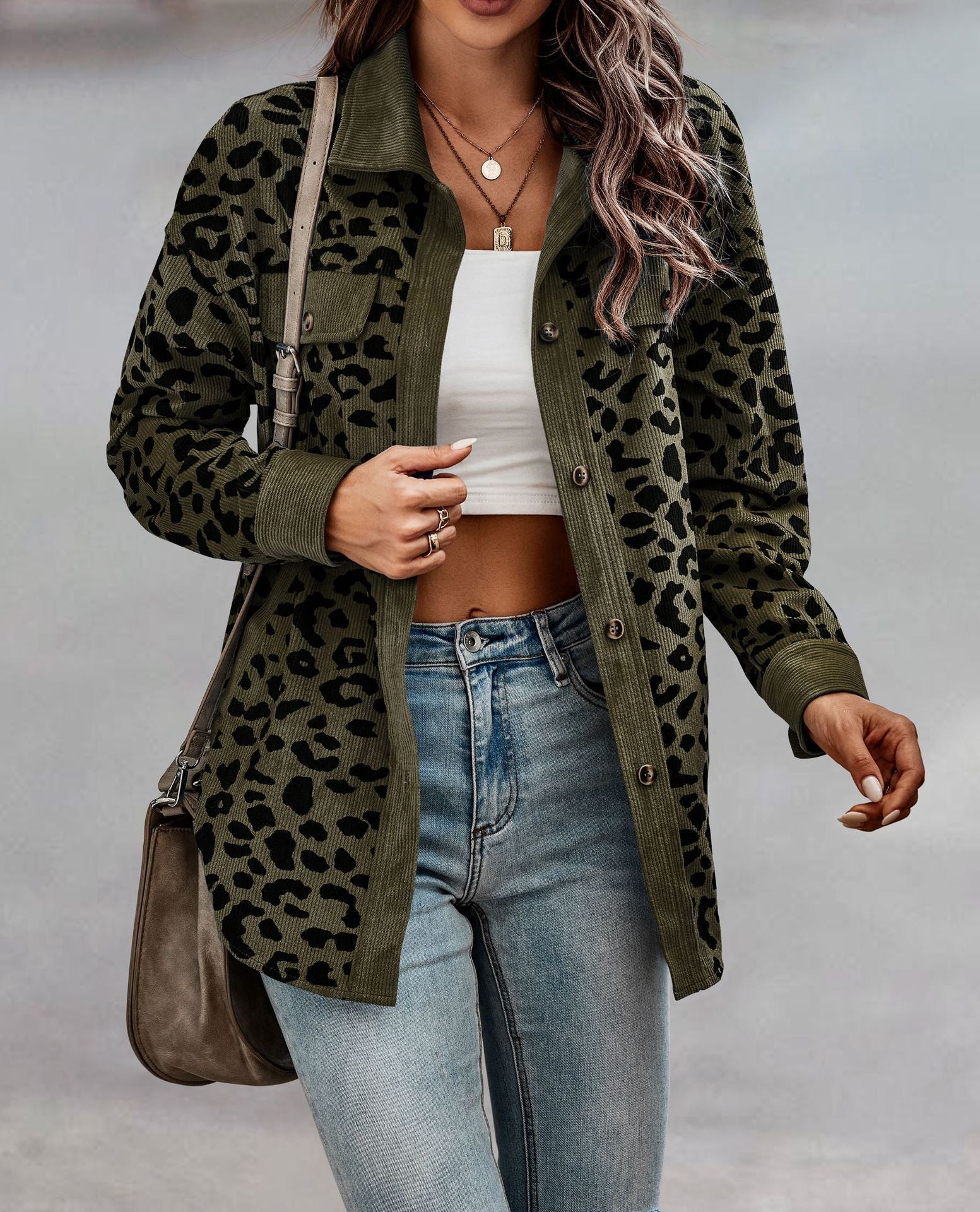 Khrystalline - Leopard print shirt jacket