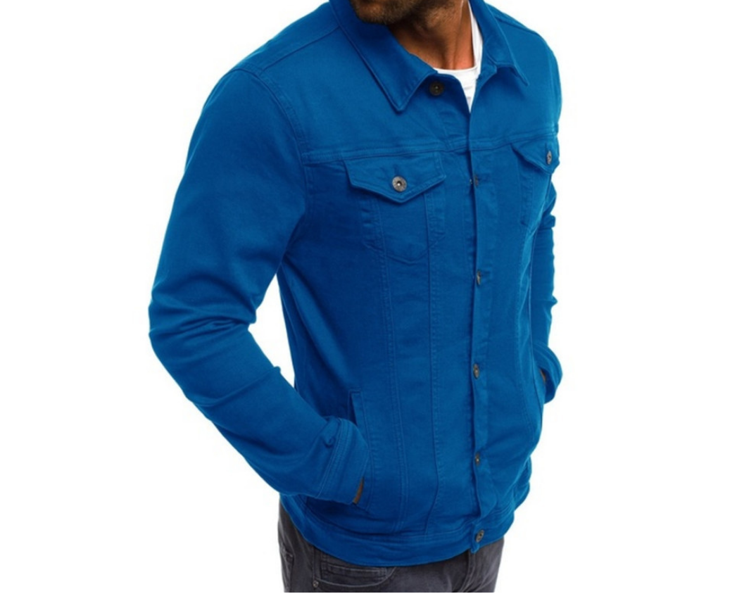 Coloured denim jacket for men