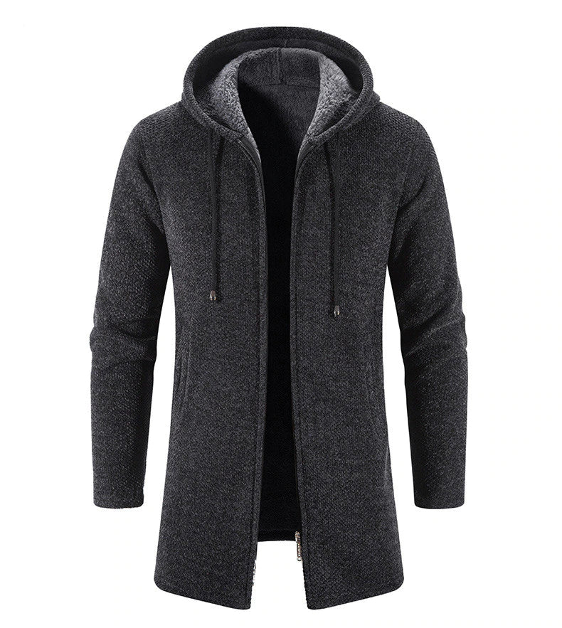 Long-sleeved hoodie cardigan for men