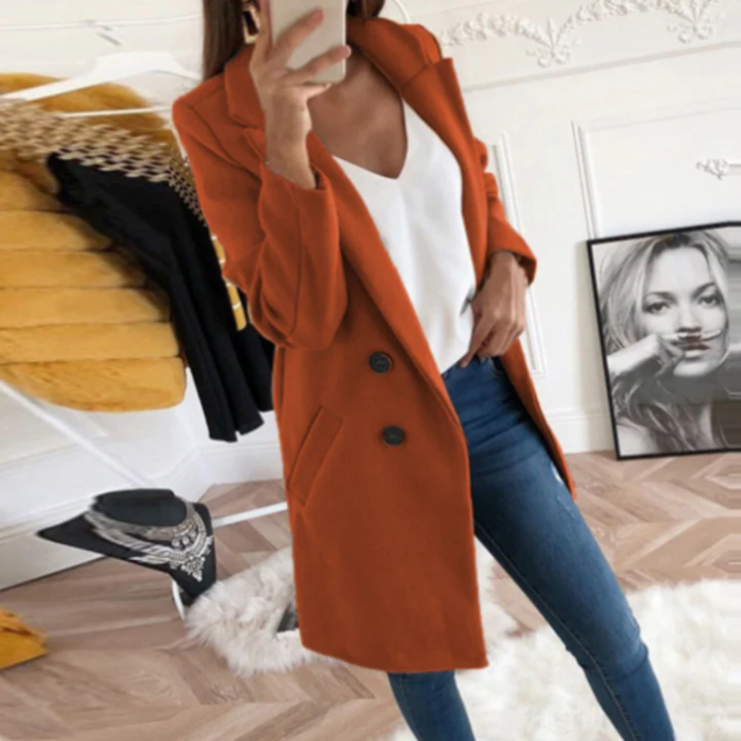 Eden | Lapel Collar Long Coat For Women