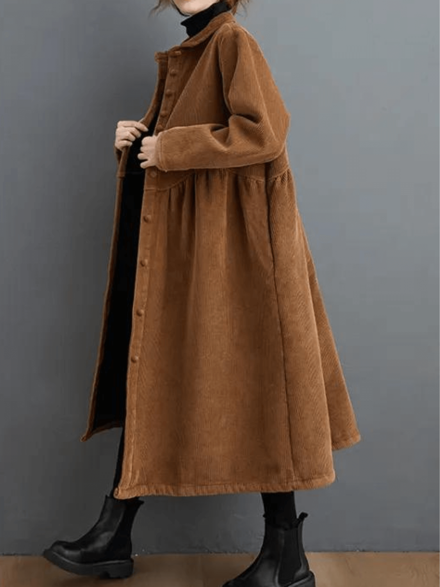 Lena™ - Women's Corduroy Trench Coat