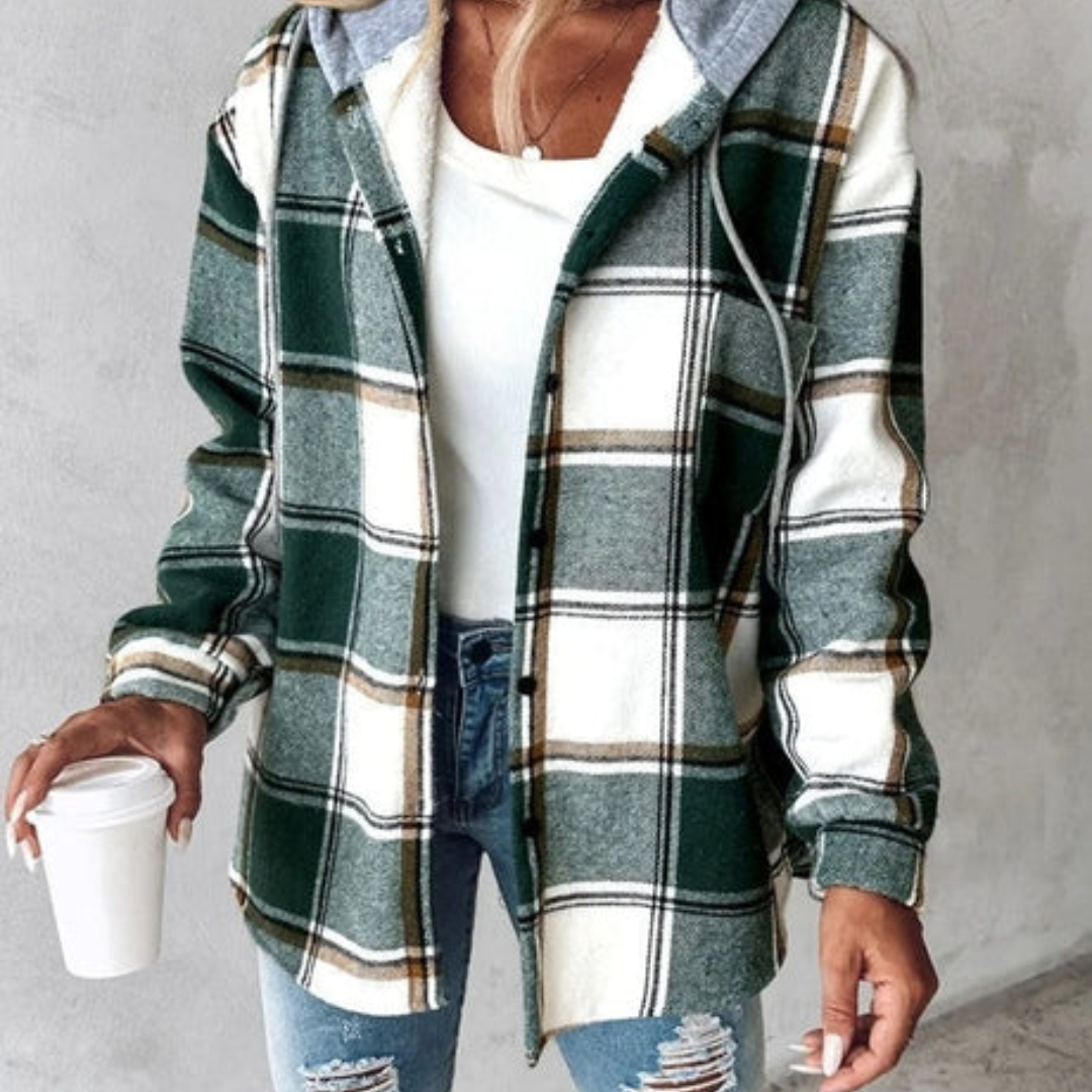 Yang | Winter Plaid Jacket With Hood For Women