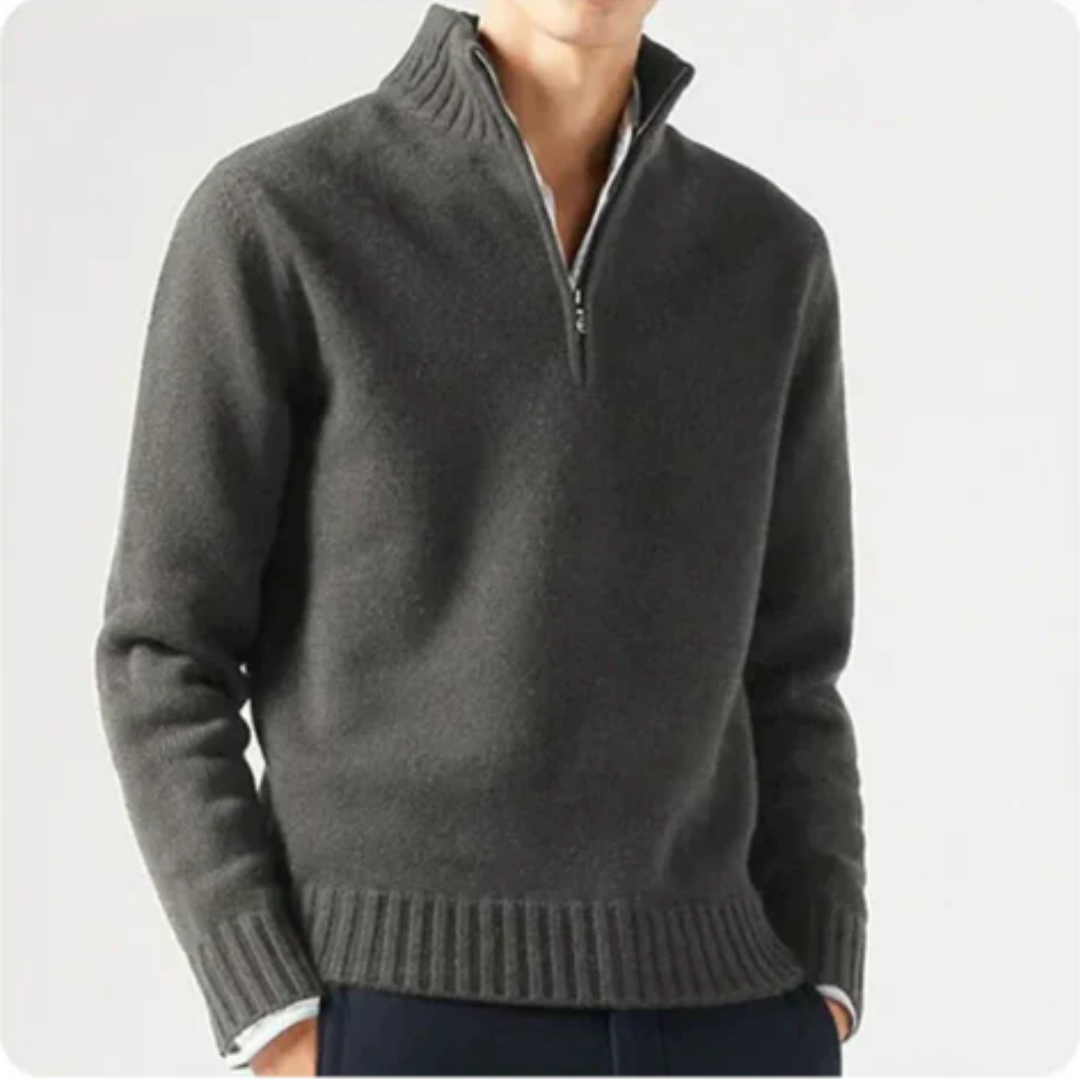 Gerdo | Casual Winter Half Zip Knitted Sweater For Men