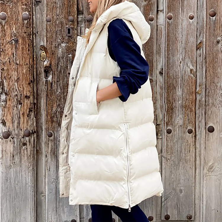 Women's padded gilet with hood