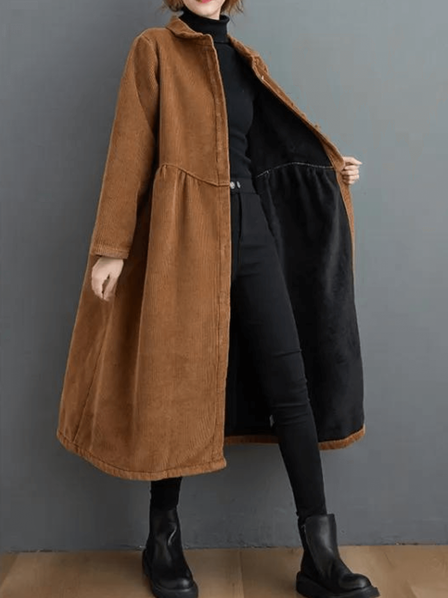 Lena™ - Women's Corduroy Trench Coat