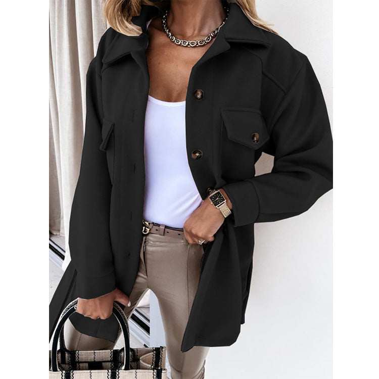 Autumn-winter coat with collar