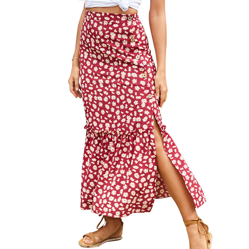 Modern Daisy Skirt A-Line Skirt High Waist