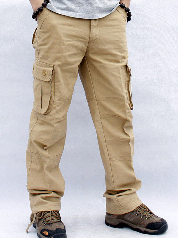 Men's casual 6-pocket straight cargo pants