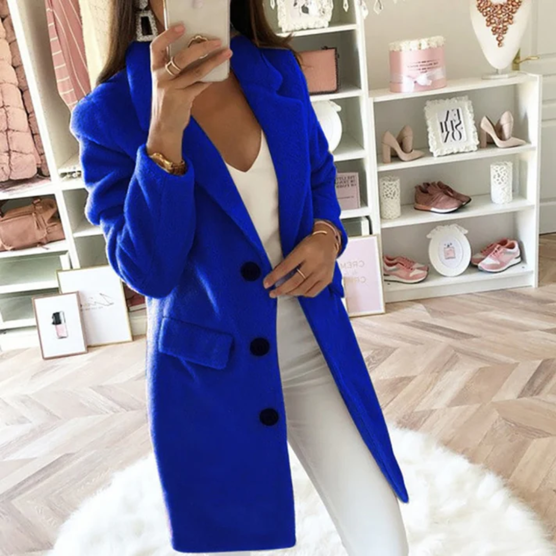 Eden | Lapel Collar Long Coat For Women