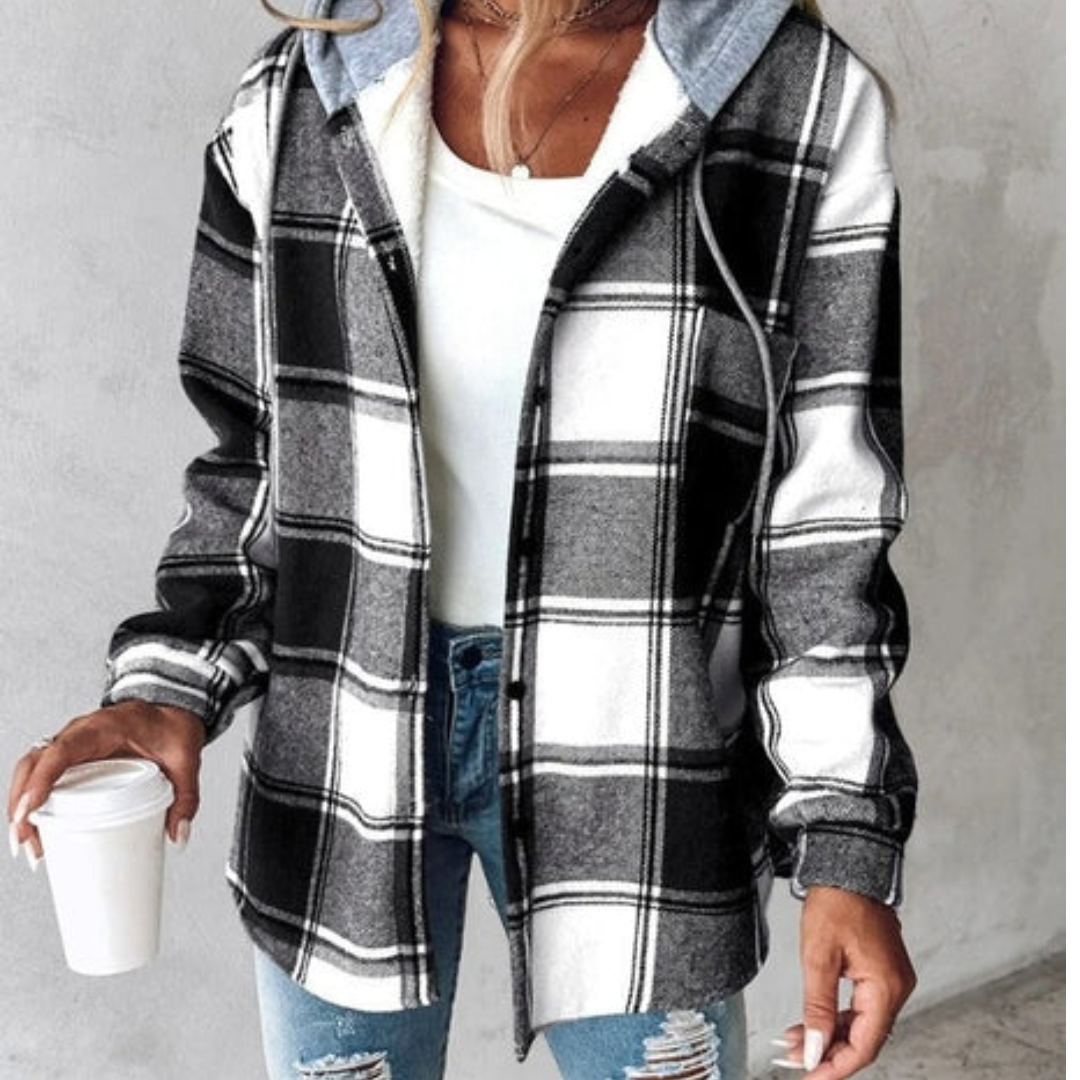 Yang | Winter Plaid Jacket With Hood For Women