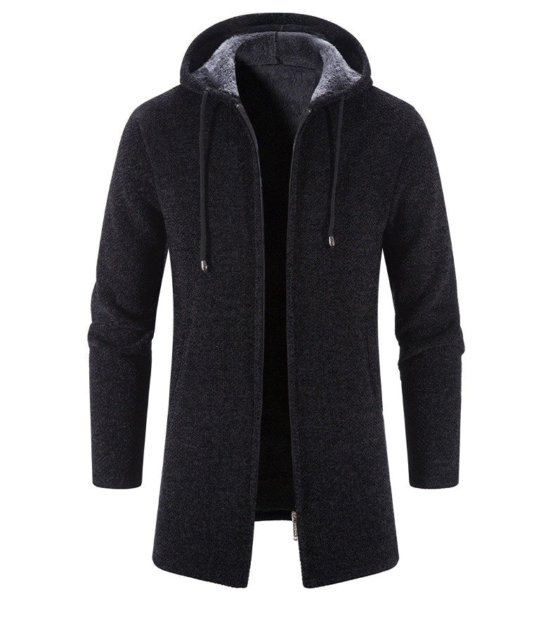 Long-sleeved hoodie cardigan for men