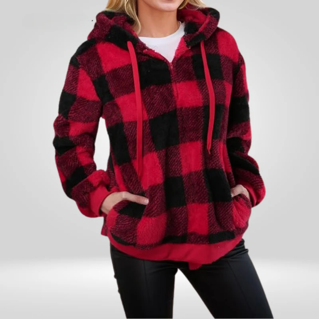 Roxanne | Long Plaid Jacket For Women