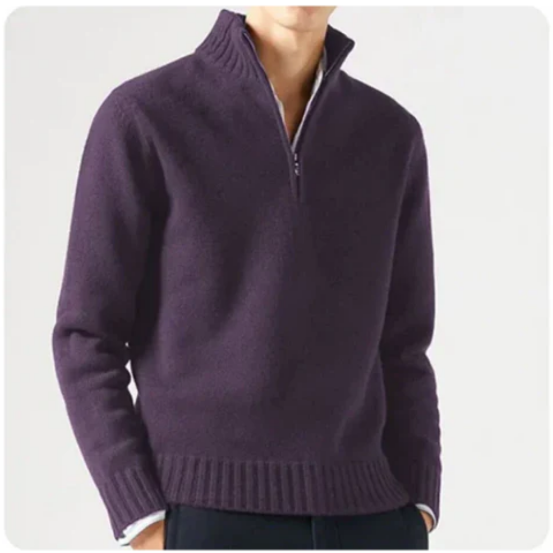 Gerdo | Casual Winter Half Zip Knitted Sweater For Men