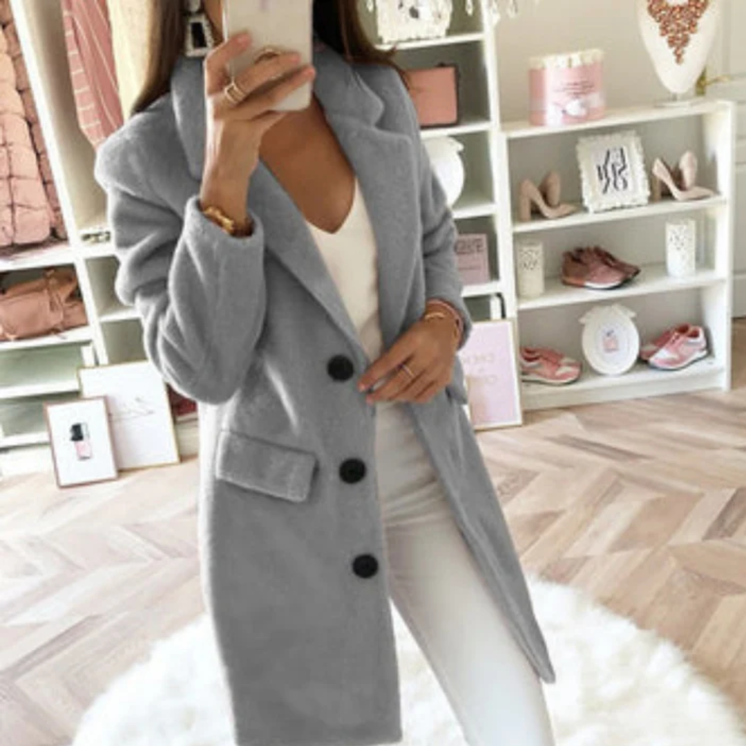 Eden | Lapel Collar Long Coat For Women