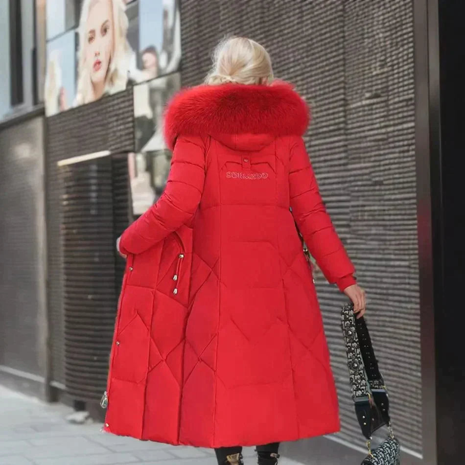 Nordiva - Long winter coat with faux fur