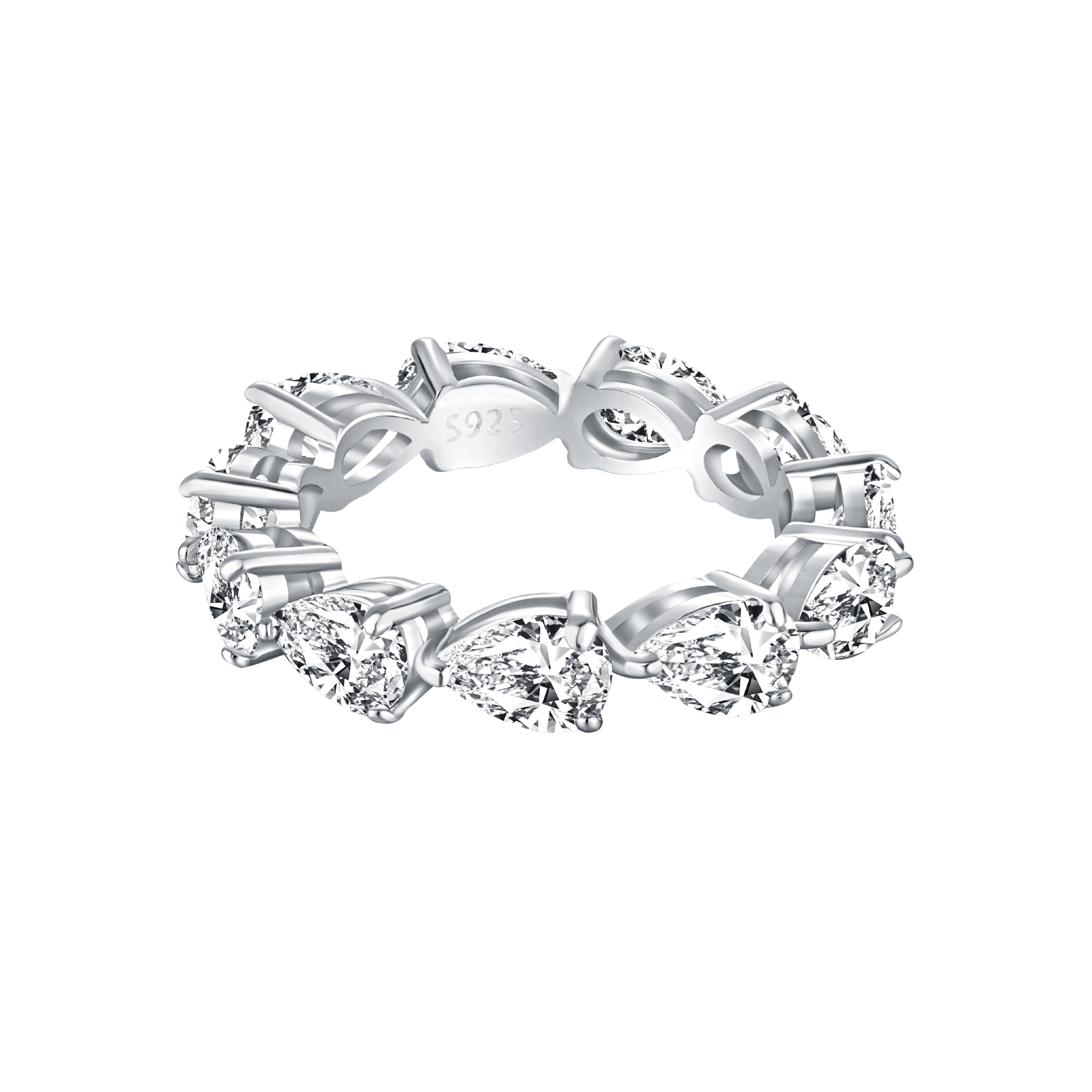 Eternity ring with marquise-cut stones