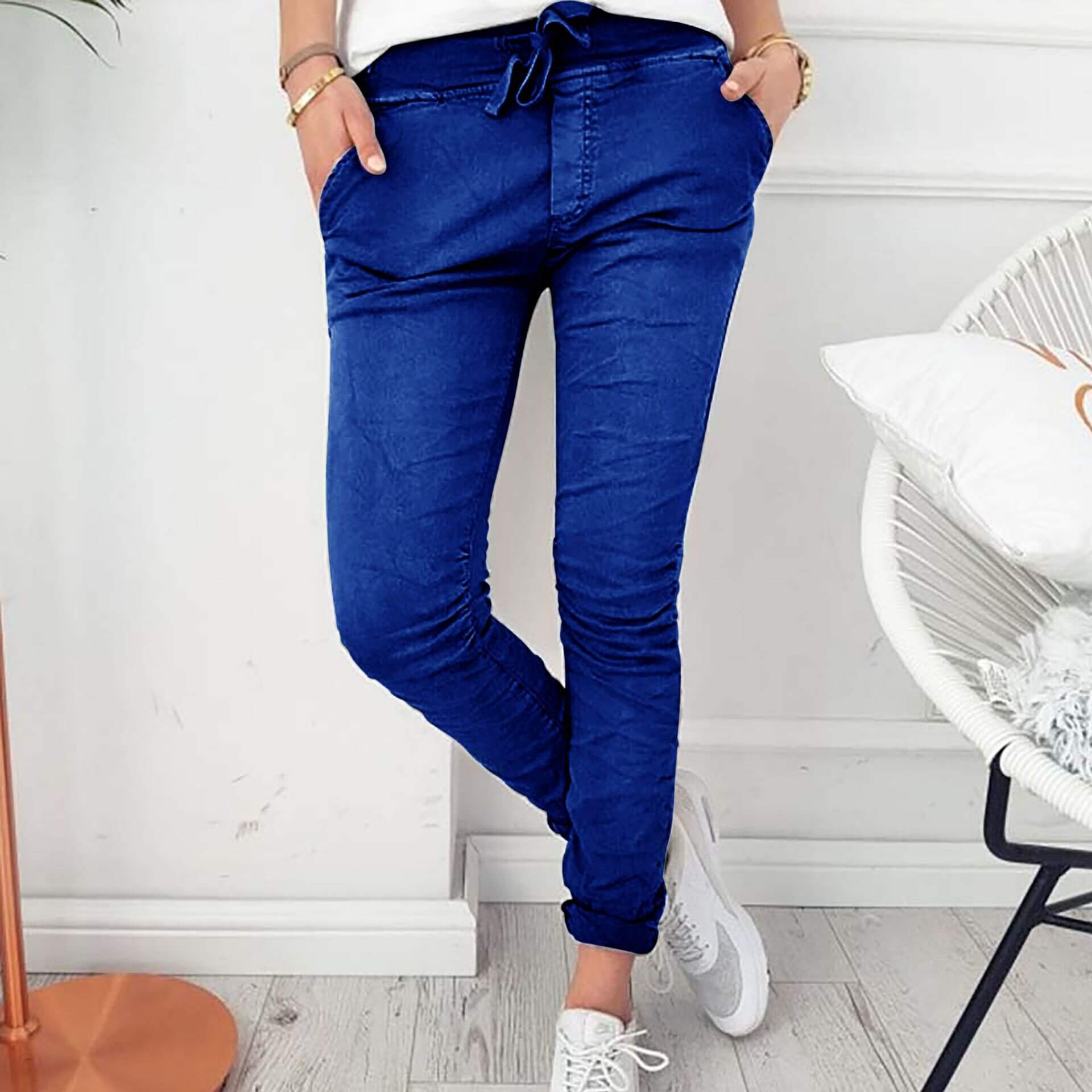 Elasticated lightweight casual trousers