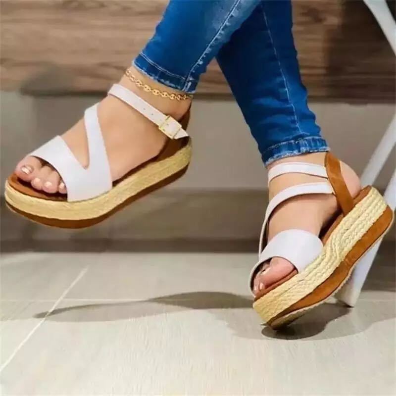 Comfort Platform Sandals Hollow Buckle Women Shoes