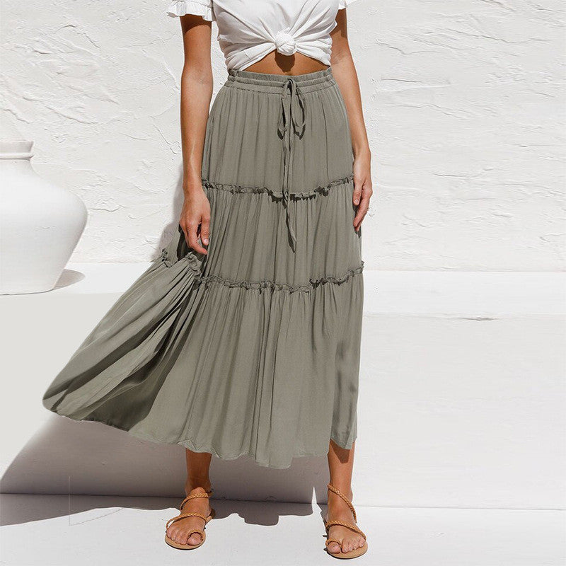 Modern High Waist Slim Cotton and Linen Skirt