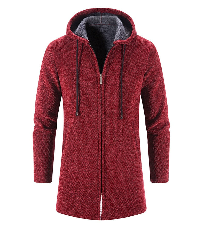 Long-sleeved hoodie cardigan for men