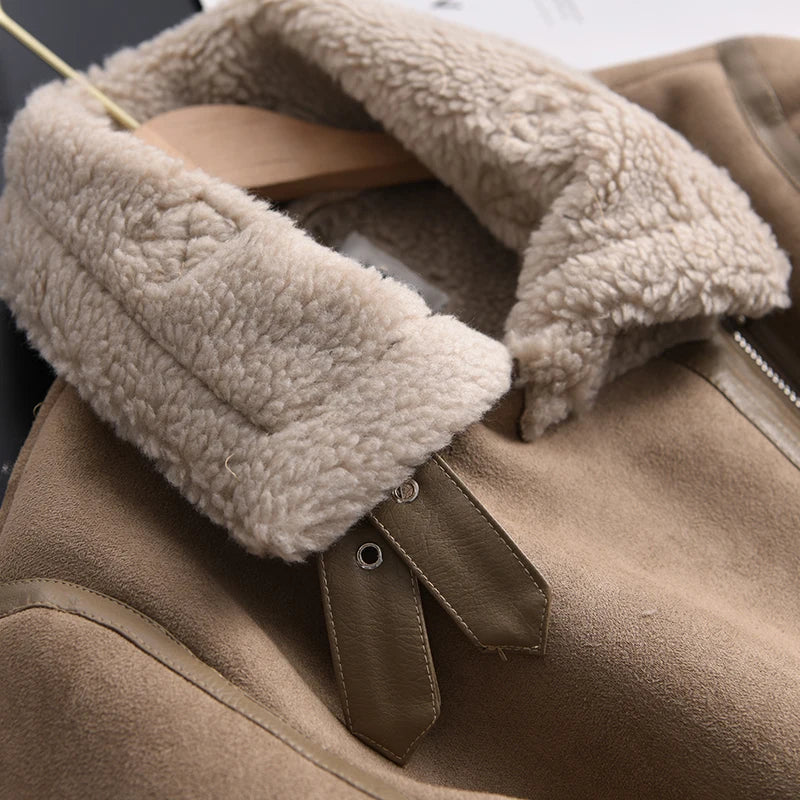 Olivia Suede Winter Coat - Warm & Stylish