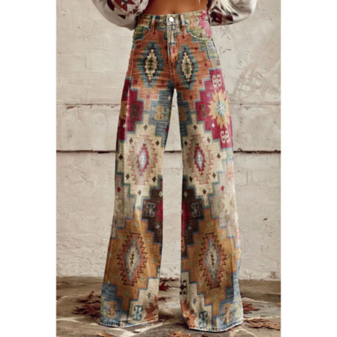 Mindy | Summer Boho Wide Leg Pants For Women