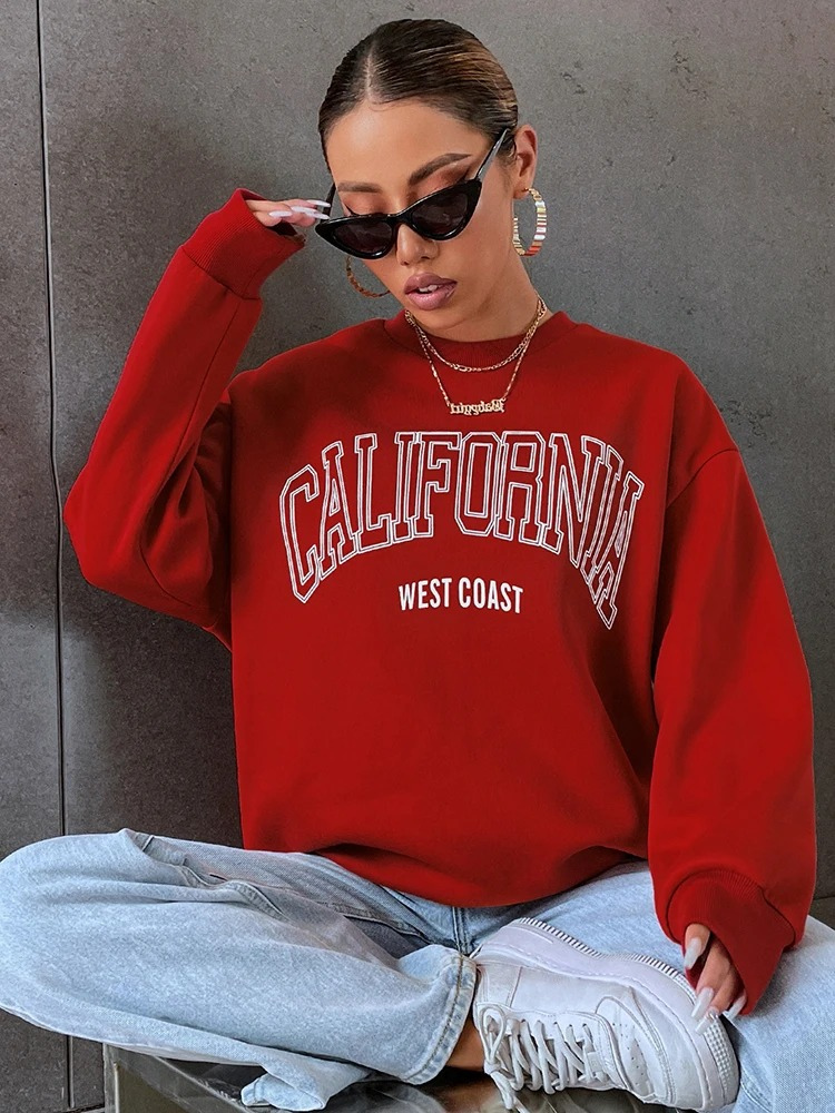 California West Coast sweatshirt with oversized fit - women's jumper