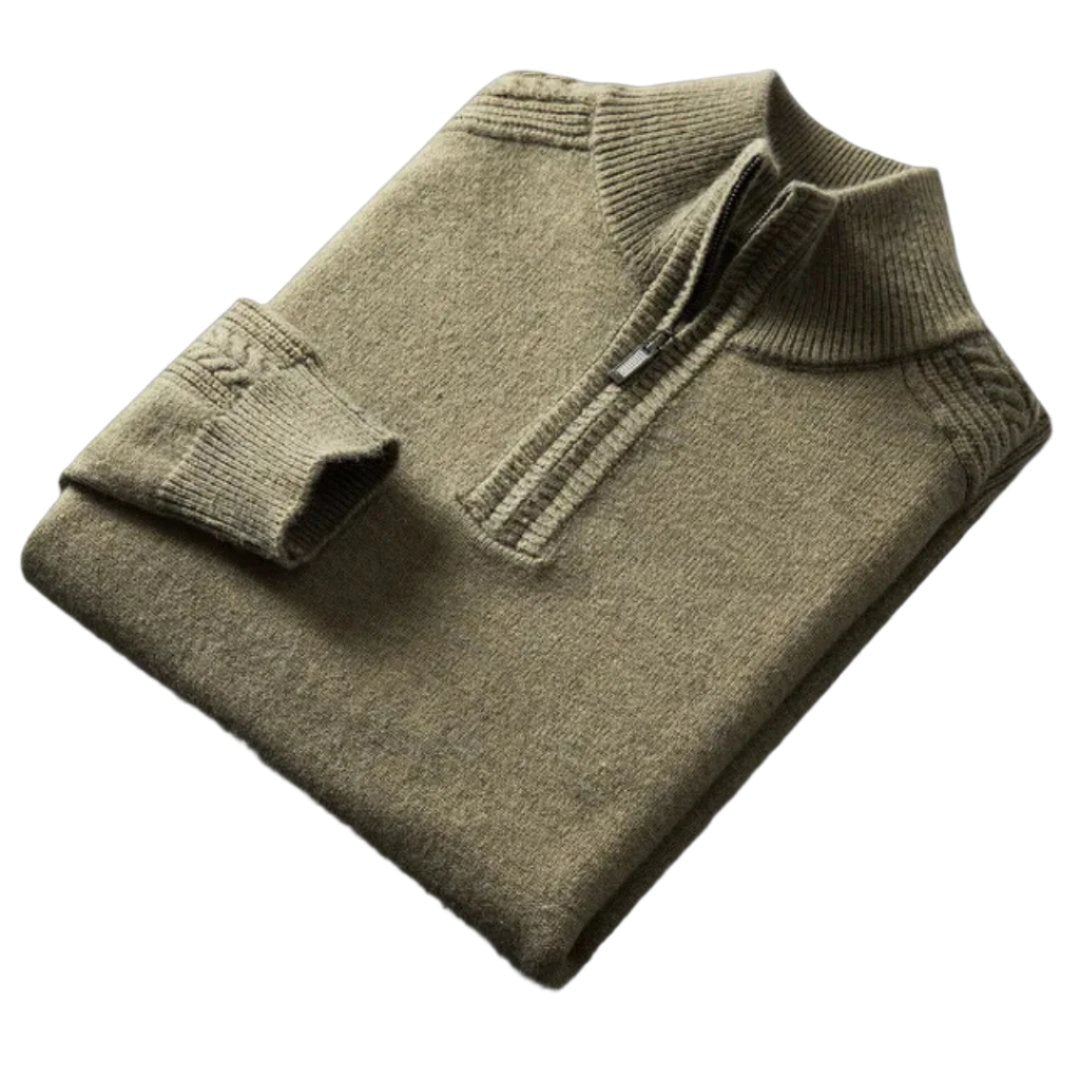 Luxury Wool-Cashmere Half Zip