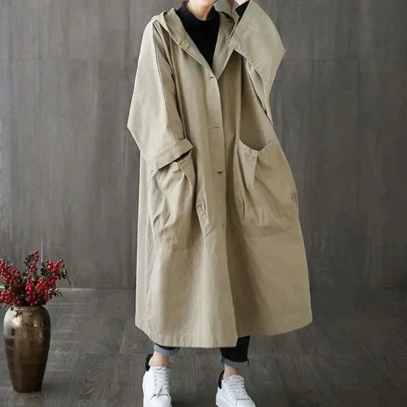 Oversized trench coat for women