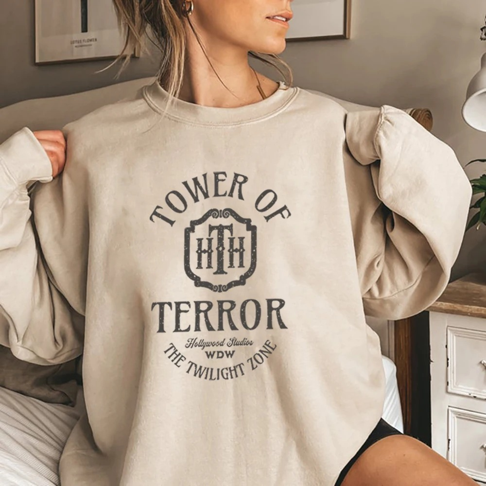 Vintage "Tower of Terror" graphic sweatshirt for cosy days