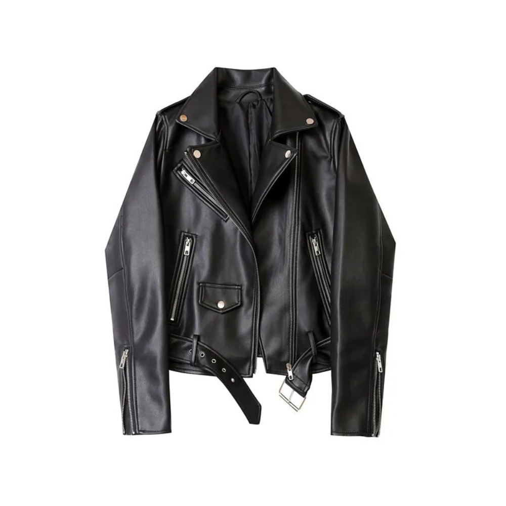 Aleida - Women's biker jacket - synthetic leather - classic and stylish