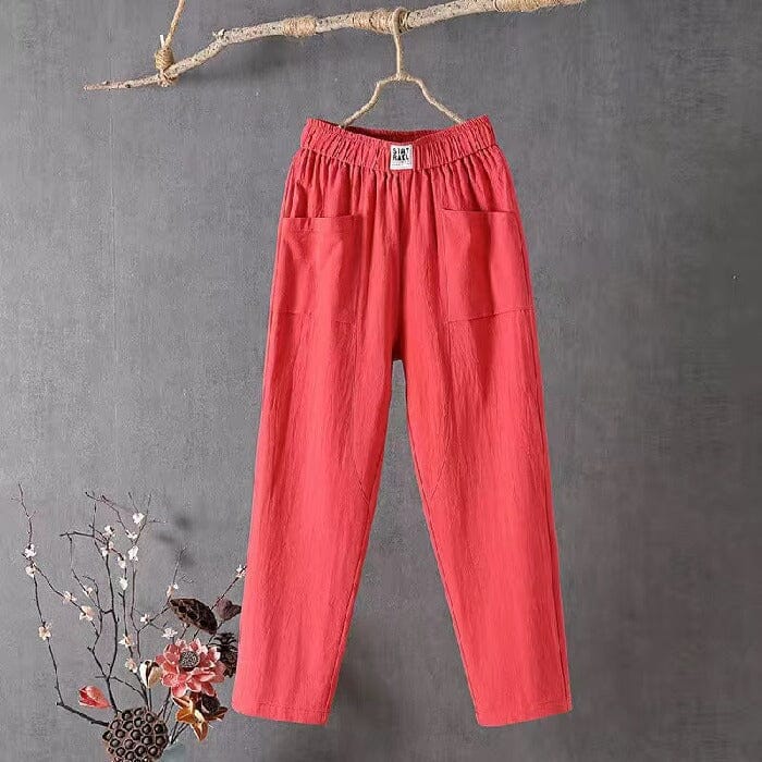 Cotton and linen harem trousers