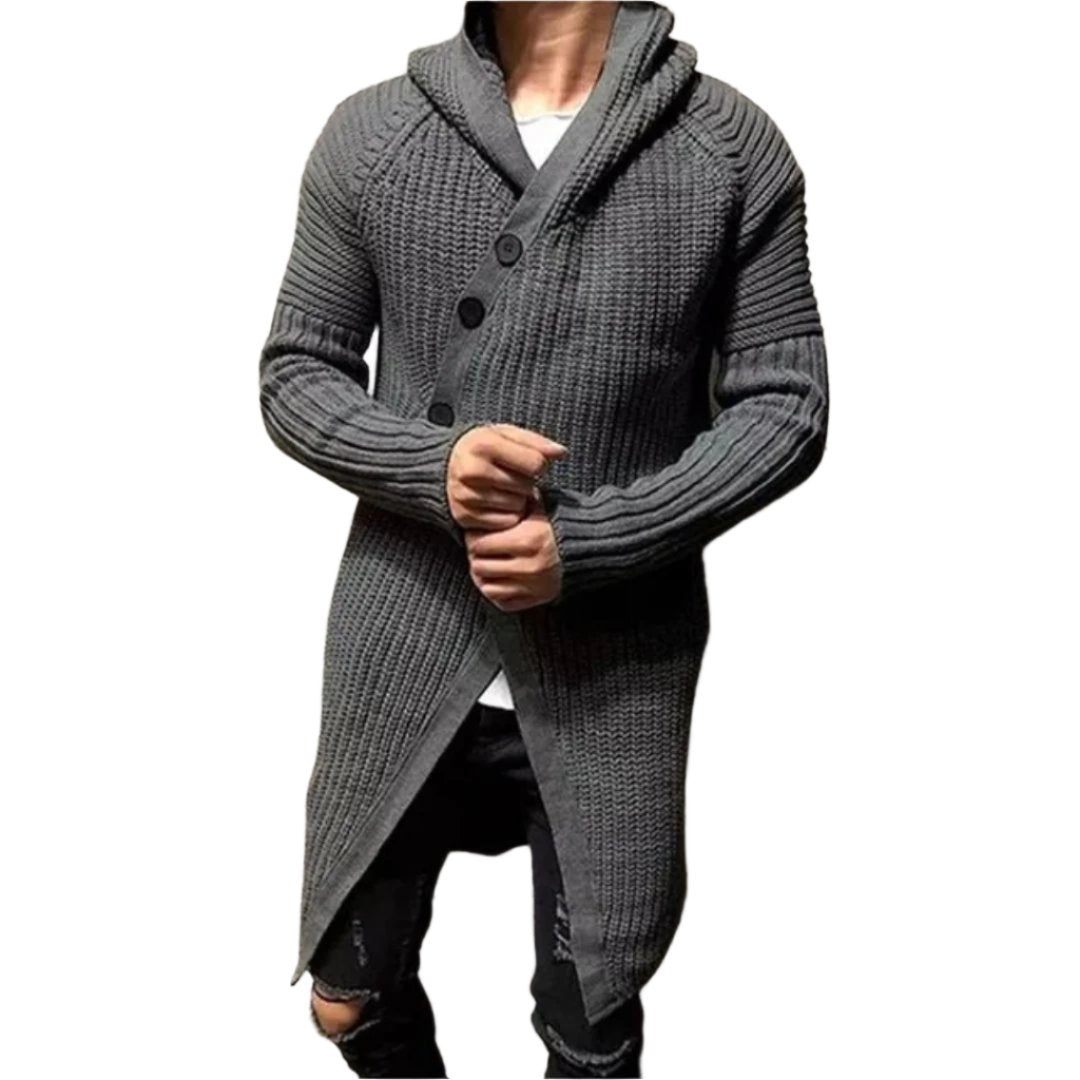 Men's Casual Hooded Knit Cardigan