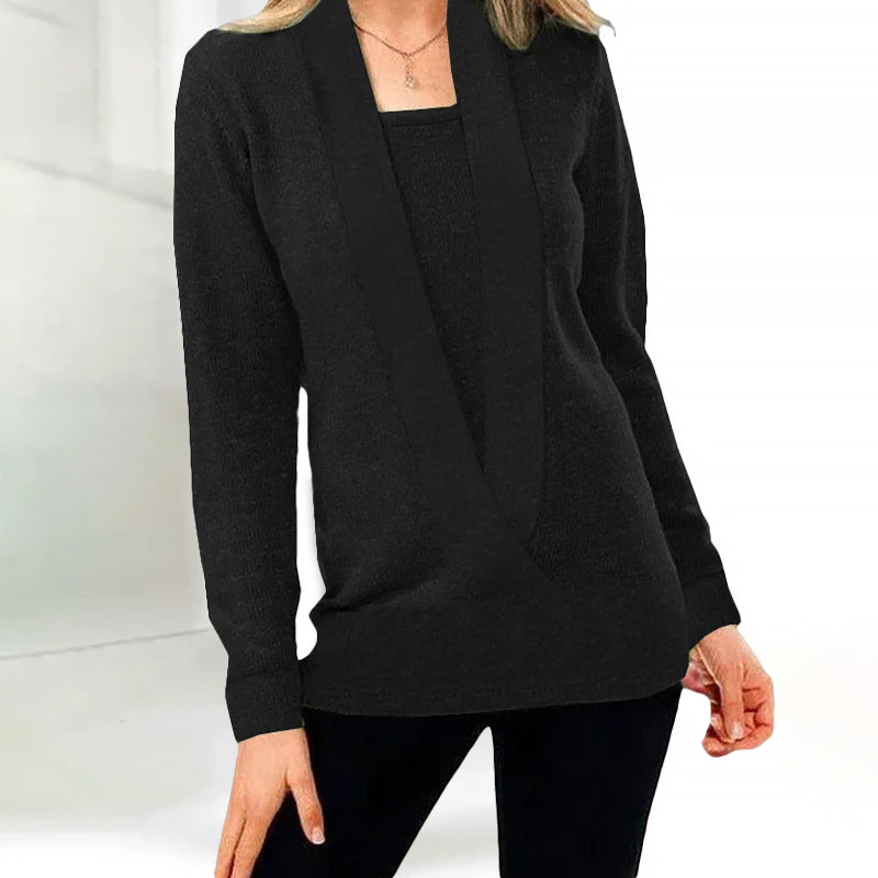 Comfortable deep V-neck style jumper for women