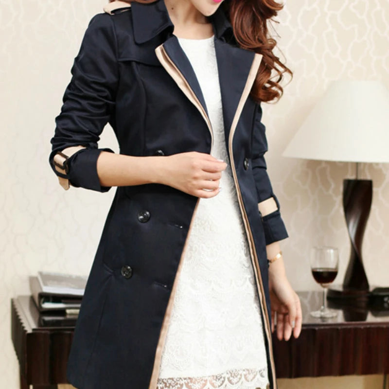 Kari™ - Elegant Double-Breasted Trench Coat