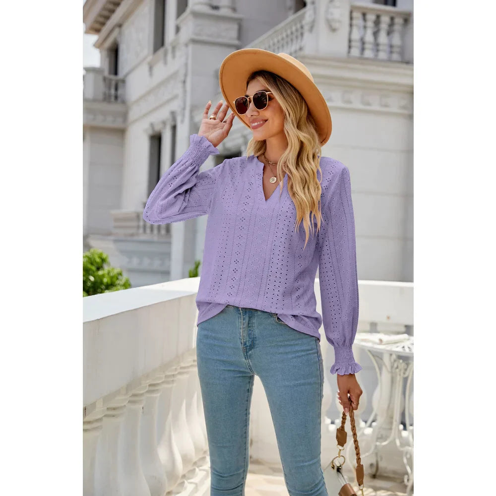 Elegant V-neck shirt for women