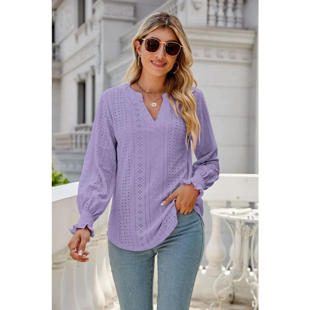 Elegant V-neck shirt for women