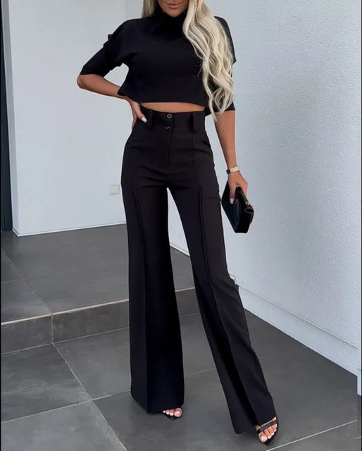 Chic Turtleneck Pant Set