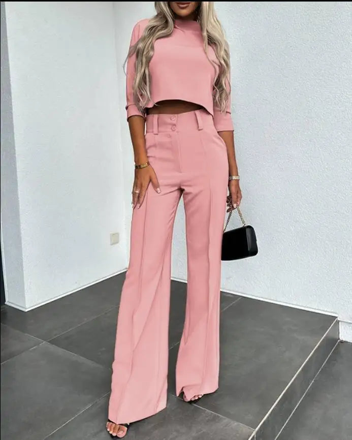 Chic Turtleneck Pant Set