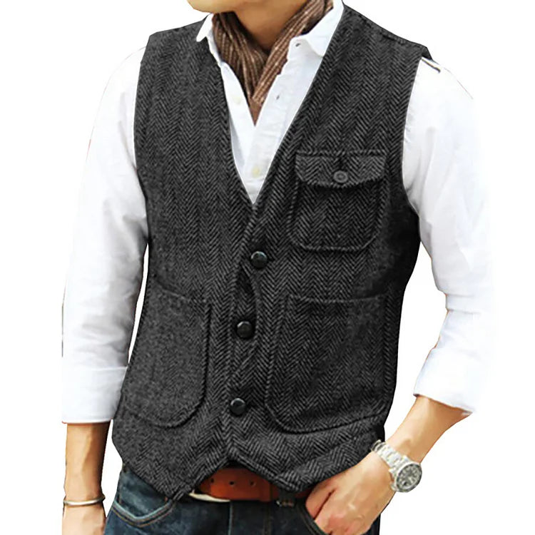 Men's suit cashmere single-breasted waistcoat