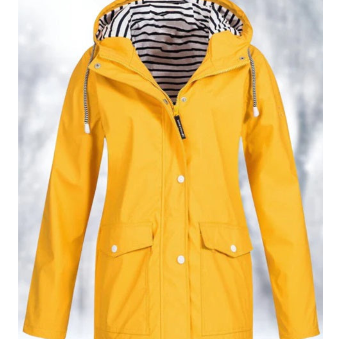 Stema | Waterproof Button Down Hooded Jacket For Women